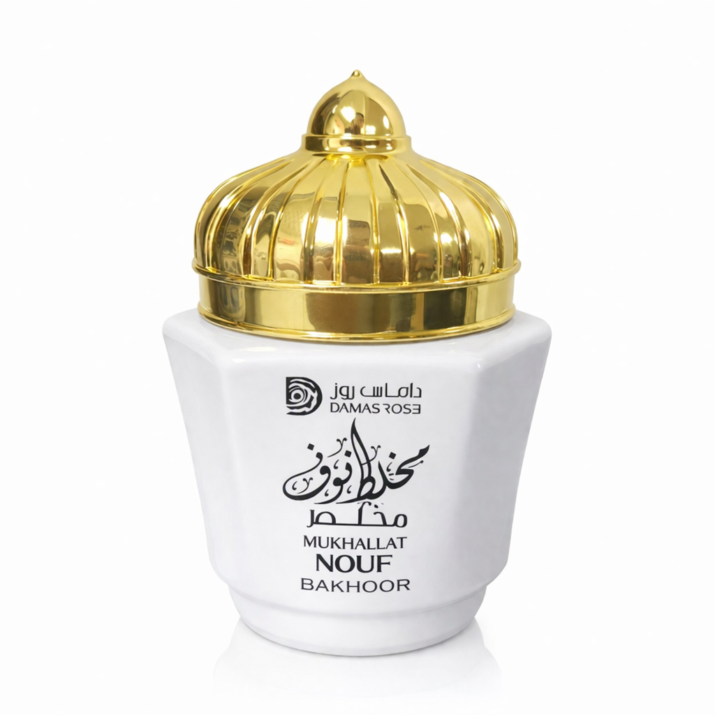 Mukhallat Nouf Bakhoor Jar - Damas Rose (30g)