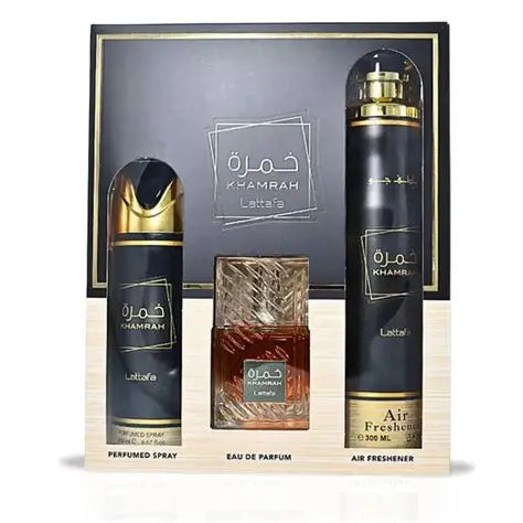 Khamrah- Lattafa Pride Gift Set (300ml +  EDP 100 ML + Perfume Spray 200 ML)