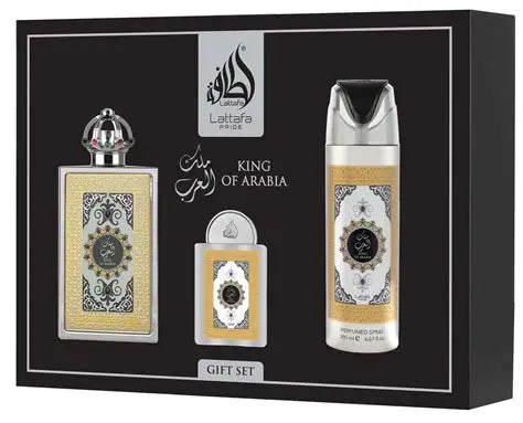 King Of Arabia- Lattafa Pride Gift Set (100ml +  EDP 20 ML + Perfume Spray 200 ML)